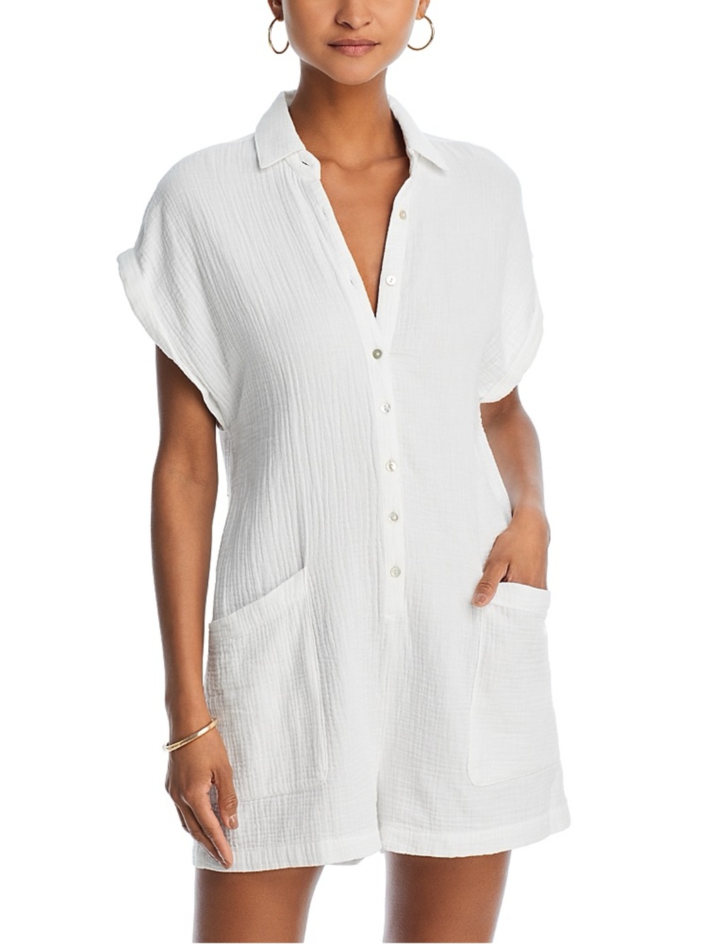 L*Space Mika gauze romper white size XS